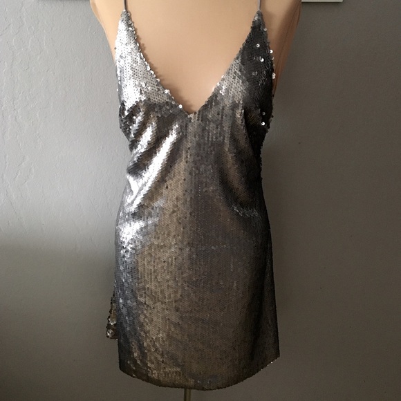 étophe studios Dresses & Skirts - Silver Sequin Mini Dress